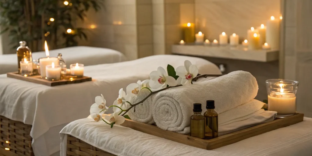 Relaxing spa environment for aesthetic beauty treatments.