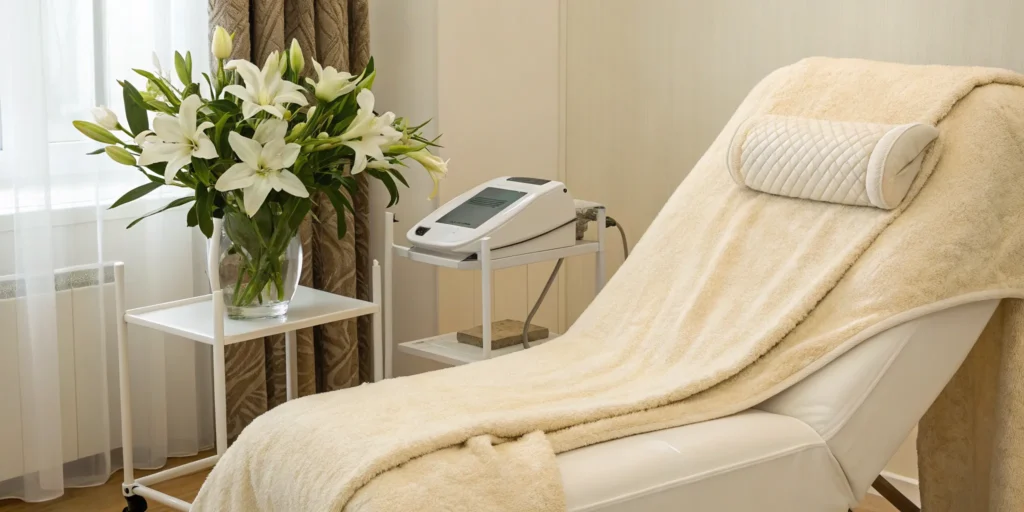 A clinic's laser machine used for facial hair removal treatment and its impact on cost.