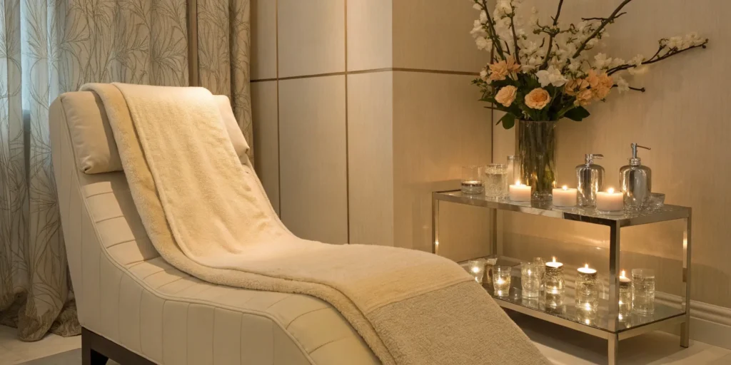 A serene clinic setting for a consultation on Radiesse vs Sculptra fillers.