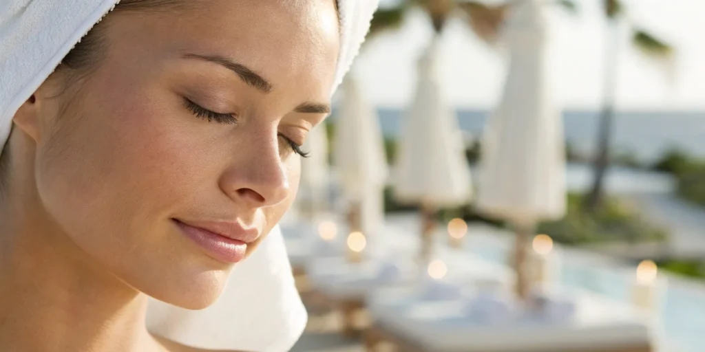 Woman with smooth, glowing skin after a laser skin rejuvenation treatment.