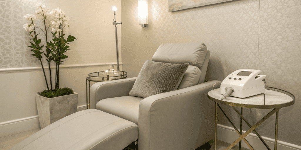 A professional laser hair removal machine for underarm treatments in a modern clinic.