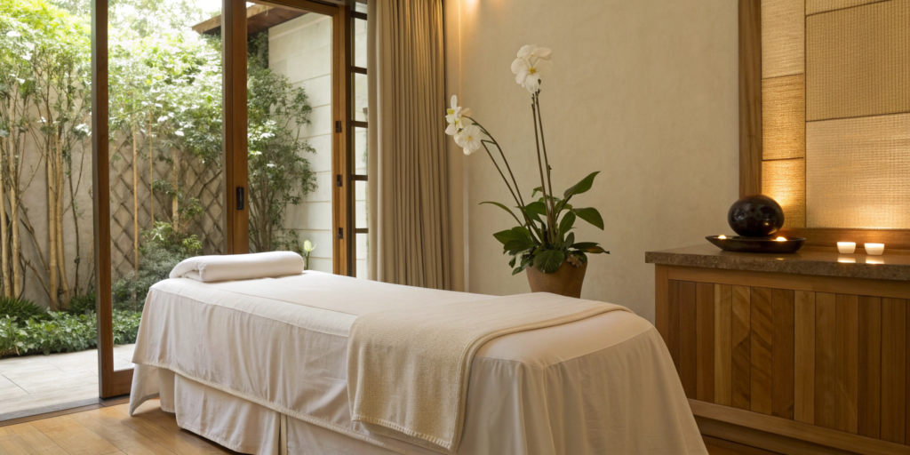 A professional treatment room prepared for dermal fillers for smile lines.