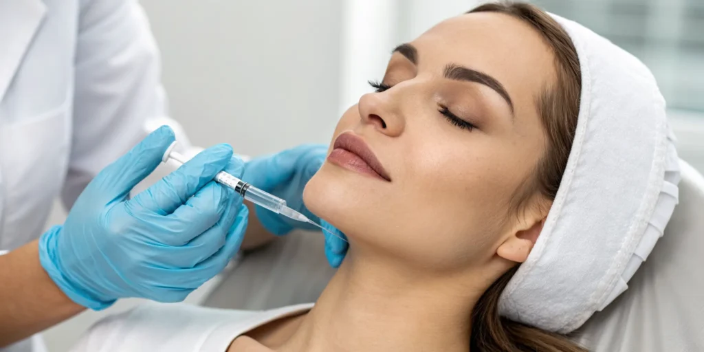 PRF gel filler injection for natural volume and smoother skin.