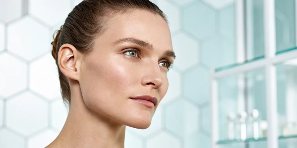 Woman with smooth, glowing skin after receiving professional skin rejuvenation therapy.