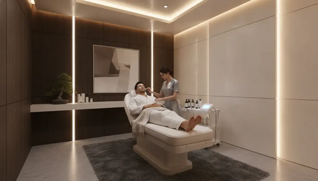 Men's medical-grade facial treatment at a luxury med spa in Pittsburgh