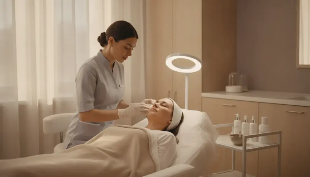 Medical aesthetician preparing a client for BioRePeel Pittsburgh in a luxury med spa