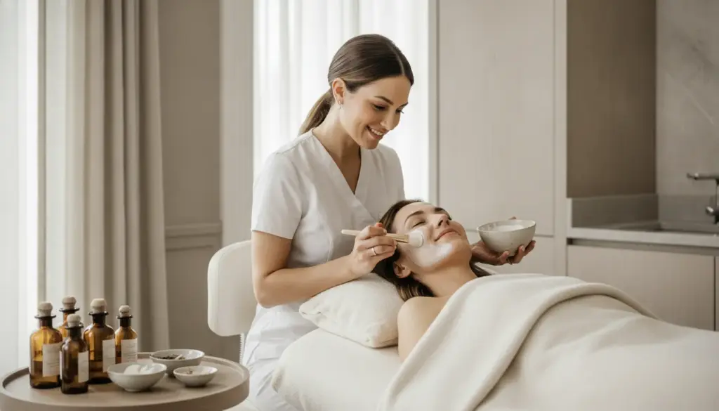 Medical aesthetician preparing a client for a gentle JetPeel facial in a serene Sewickley med spa
