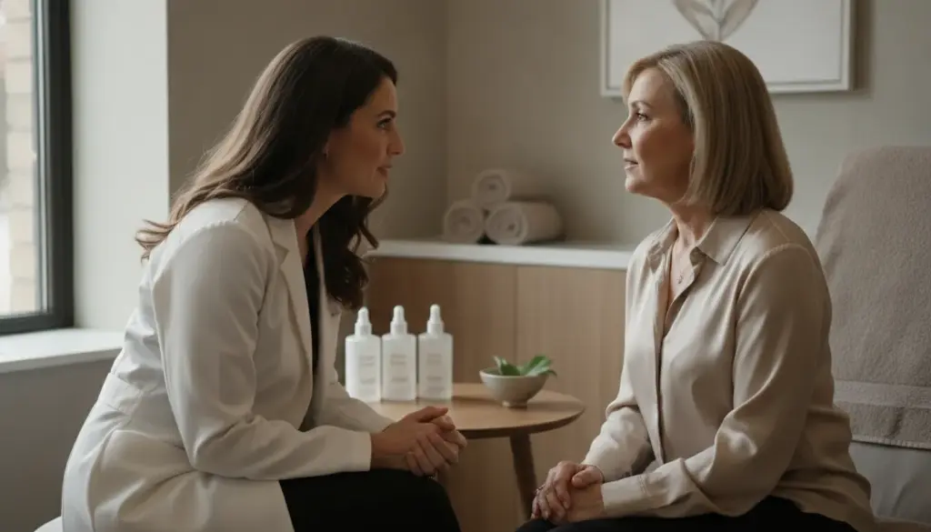Provider discussing skin rejuvenation options with a patient